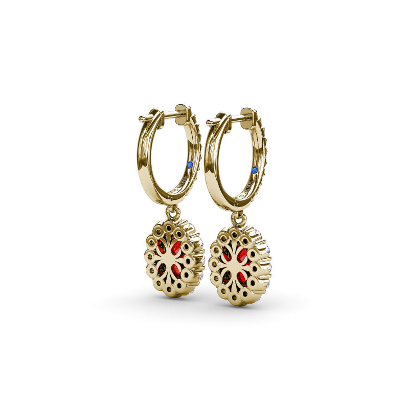 Fana Dazzling Ruby and Diamond Drop Earrings
