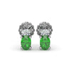 Fana Oval Emerald and Diamond Stud Earrings