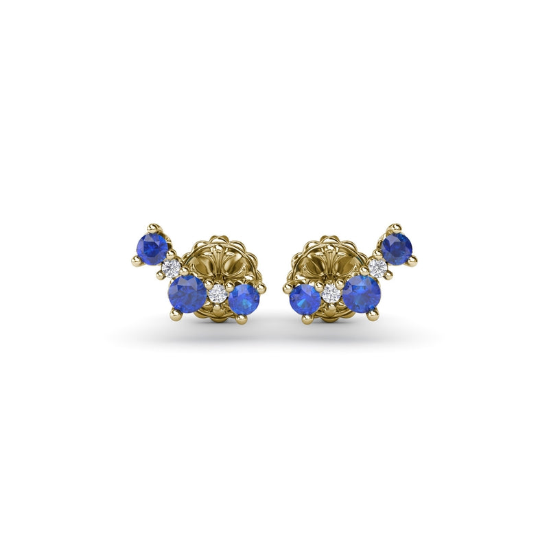 Fana Five Stone Sapphire and Diamond Climber Earrings