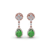 Fana Emerald and Diamond Teardrop Dangle Earrings