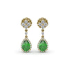 Fana Emerald and Diamond Teardrop Dangle Earrings