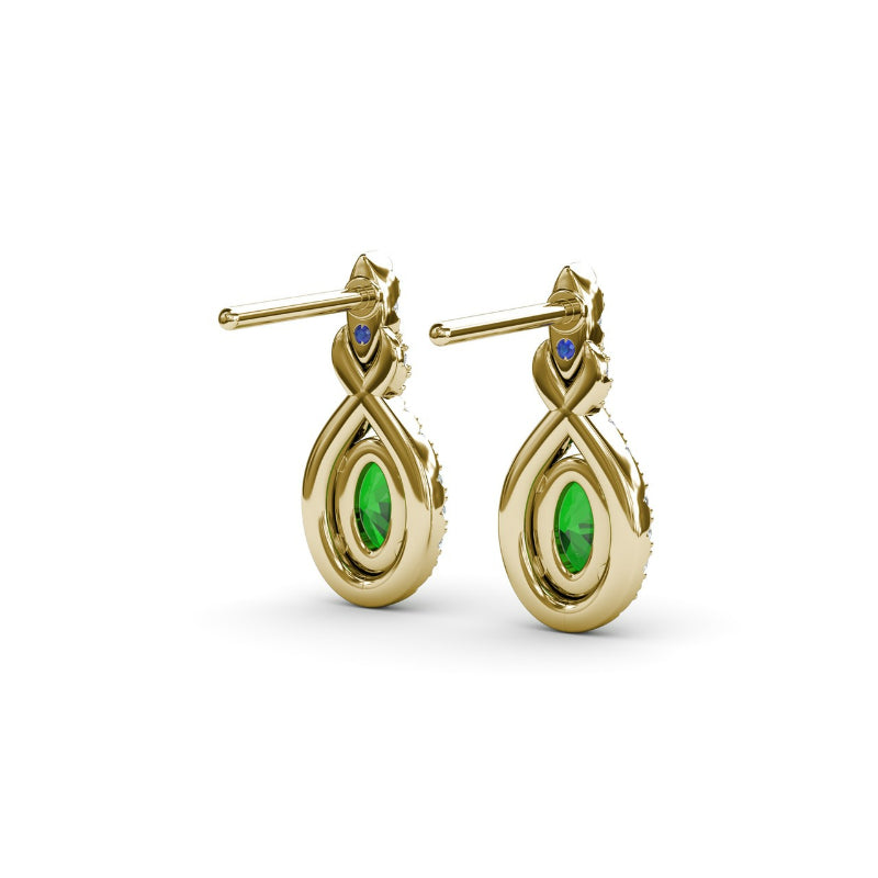 Fana Love Knot Emerald and Diamond Earrings