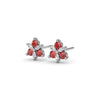 Fana Trio Stud Ruby and Diamond Earrings