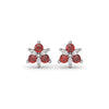 Fana Trio Stud Ruby and Diamond Earrings