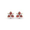 Fana Trio Stud Ruby and Diamond Earrings