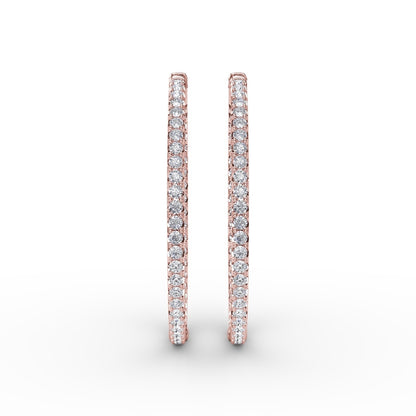 Fana 4.32ct Diamond Hoop Earrings