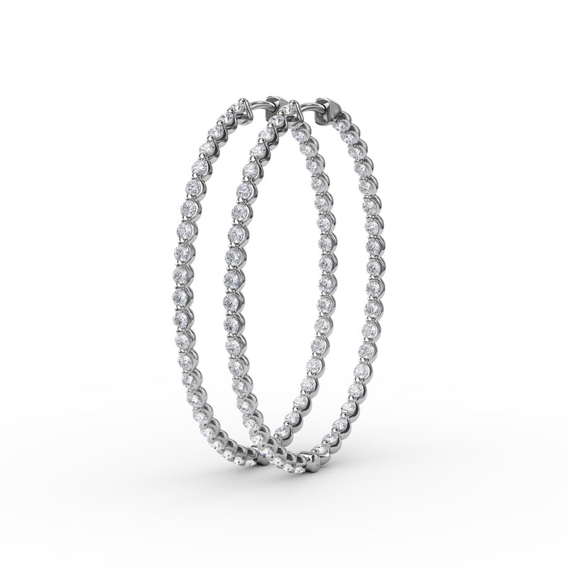 Fana Beauty And The Bezel Set Diamond Hoop Earrings