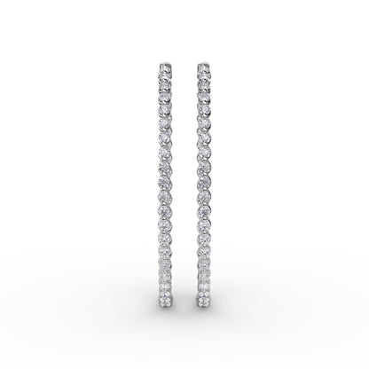 Fana Beauty And The Bezel Set Diamond Hoop Earrings