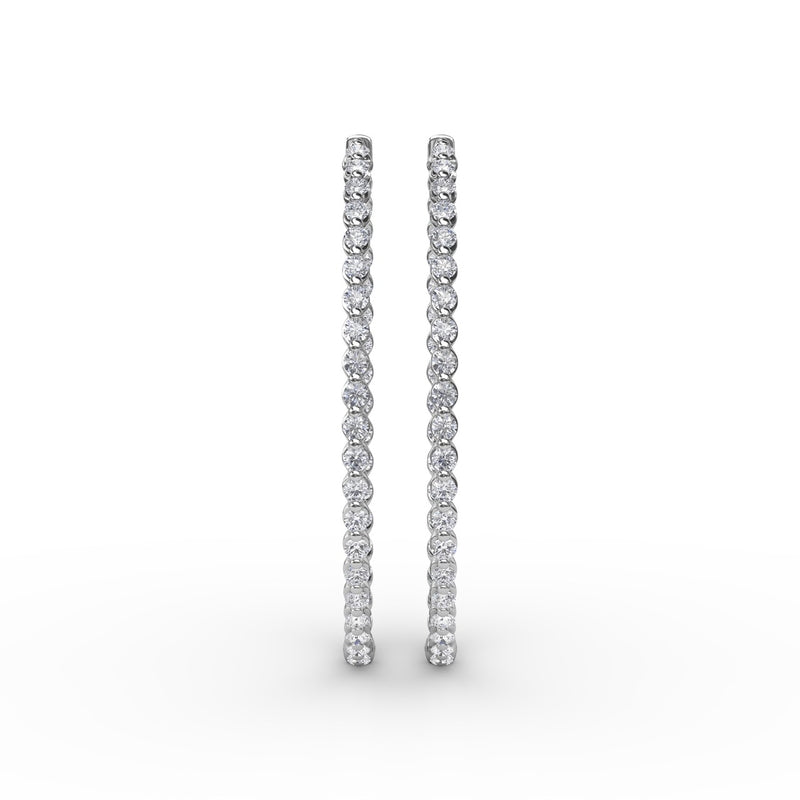 Fana Beauty And The Bezel Set Diamond Hoop Earrings