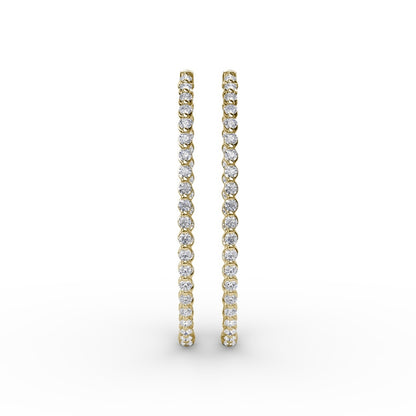 Fana Beauty And The Bezel Set Diamond Hoop Earrings