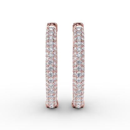 Fana Pave Diamond Hoop Earrings