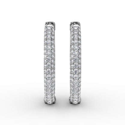 Fana Pave Diamond Hoop Earrings