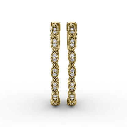 Fana Flawless Filigree Diamond Hoops