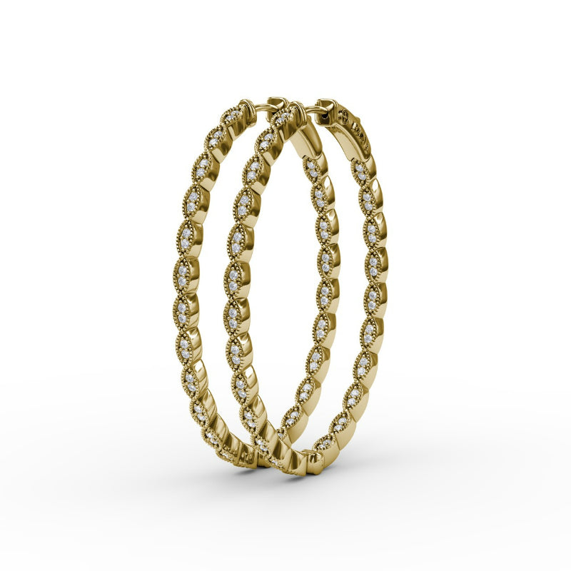 Fana Flawless Filigree Diamond Hoops