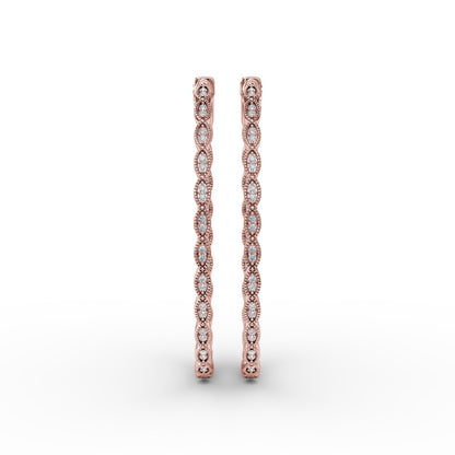 Fana Flawless Filigree Diamond Hoops