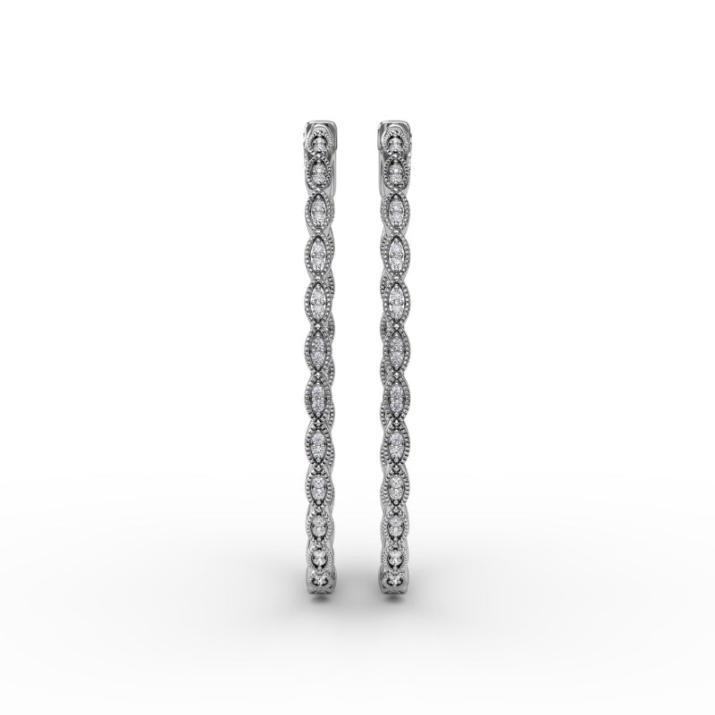 Fana Flawless Filigree Diamond Hoops