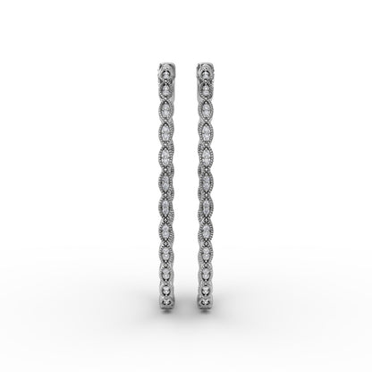 Fana Flawless Filigree Diamond Hoops
