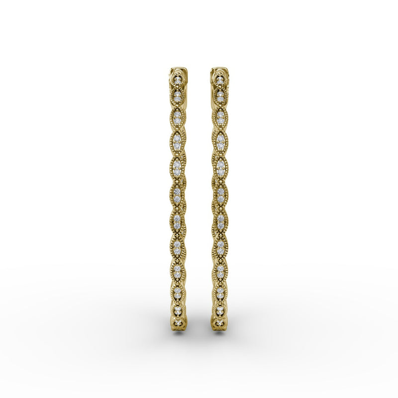 Fana Flawless Filigree Diamond Hoops