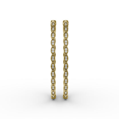 Fana Flawless Filigree Diamond Hoops