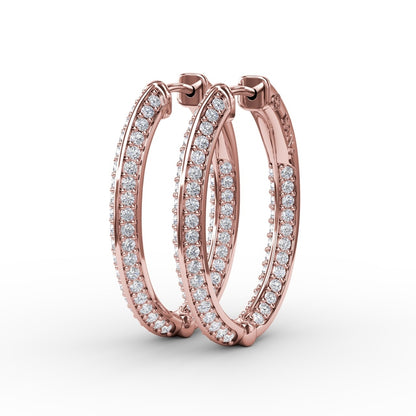 Fana Knife Setting Diamond Hoop