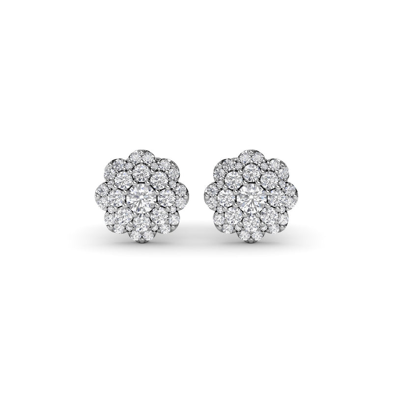 Fana Floral Diamond Stud Earrings