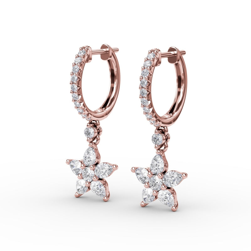 Fana Diamond Star Drop Earrings