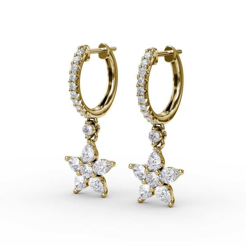 Fana Diamond Star Drop Earrings