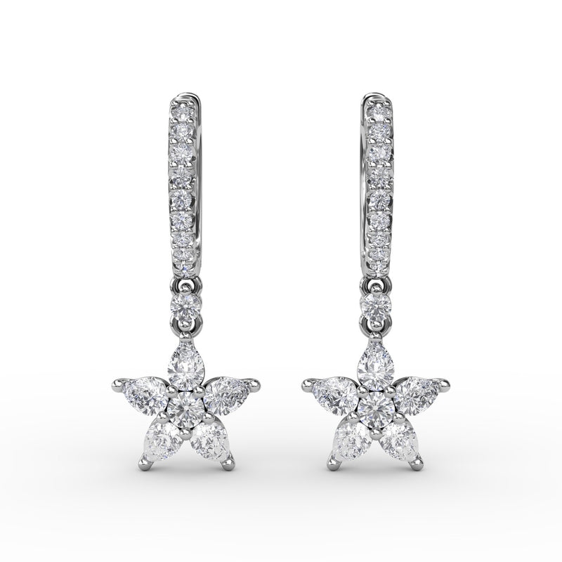 Fana Diamond Star Drop Earrings