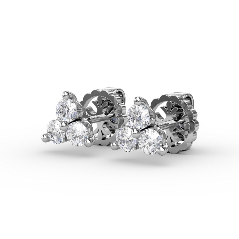 Fana Diamond Cluster Triangle Stud Earrings