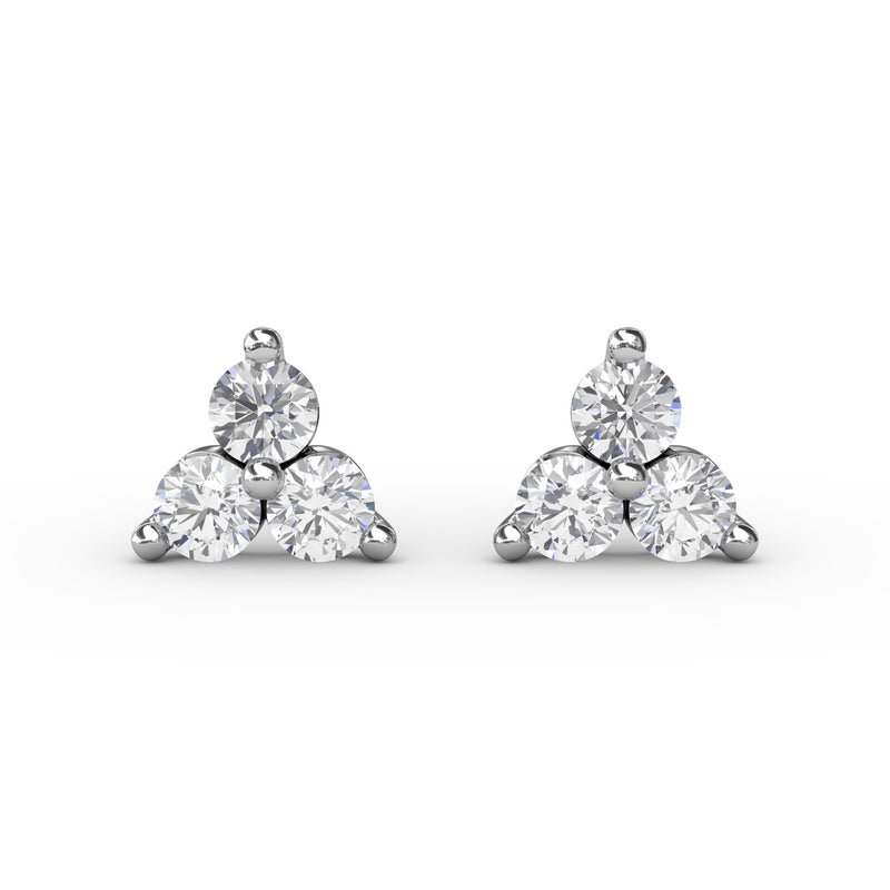 Fana Diamond Cluster Triangle Stud Earrings