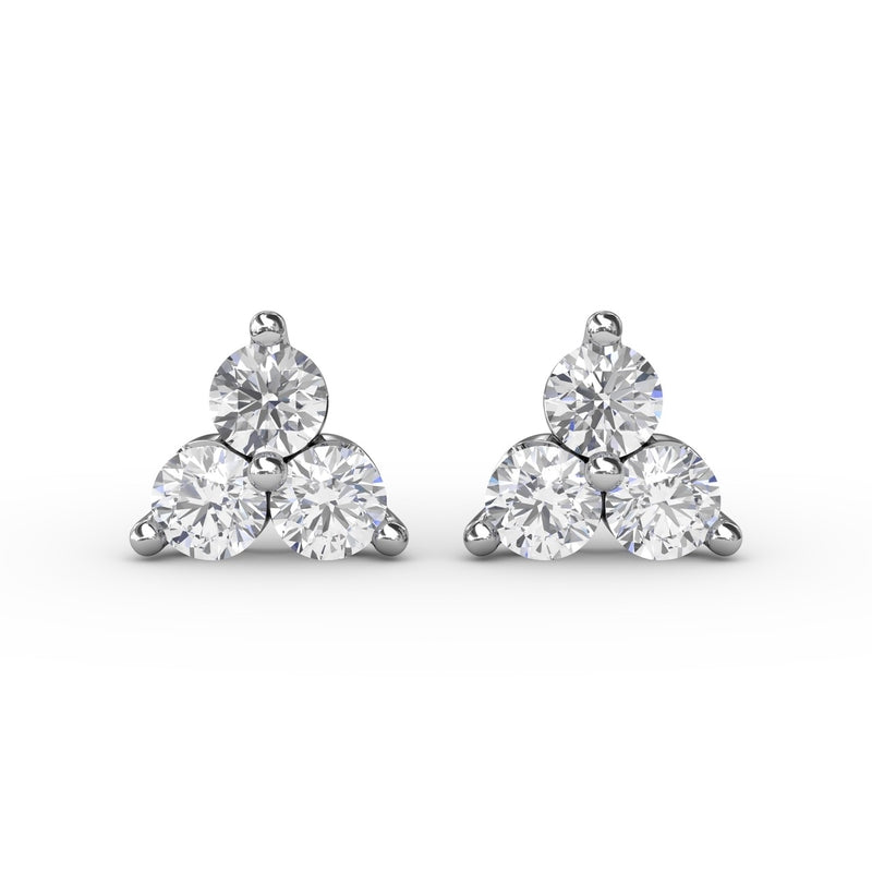 Fana Diamond Cluster Triangle Stud Earrings