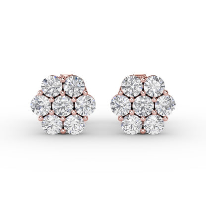 Fana Floral Diamond Stud Earrings