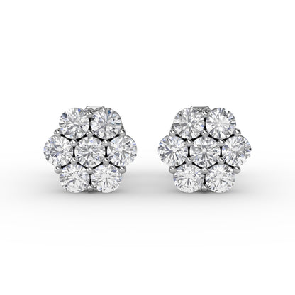Fana Floral Diamond Stud Earrings