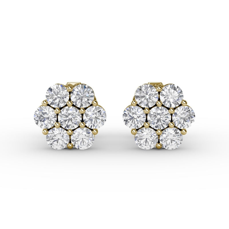 Fana Floral Diamond Stud Earrings
