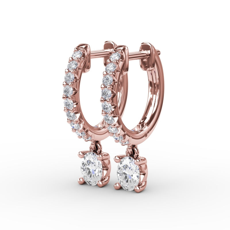 Fana Oval Diamond Drop Earrings