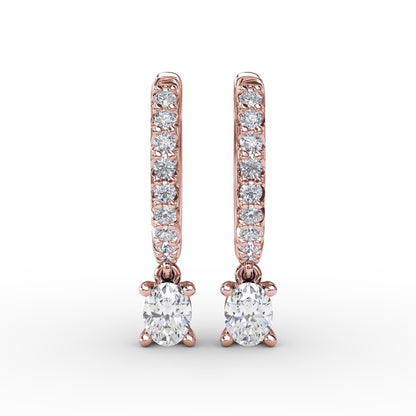 Fana Oval Diamond Drop Earrings