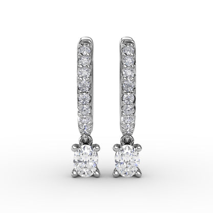 Fana Oval Diamond Drop Earrings