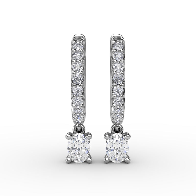 Fana Oval Diamond Drop Earrings