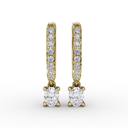 Fana Oval Diamond Drop Earrings