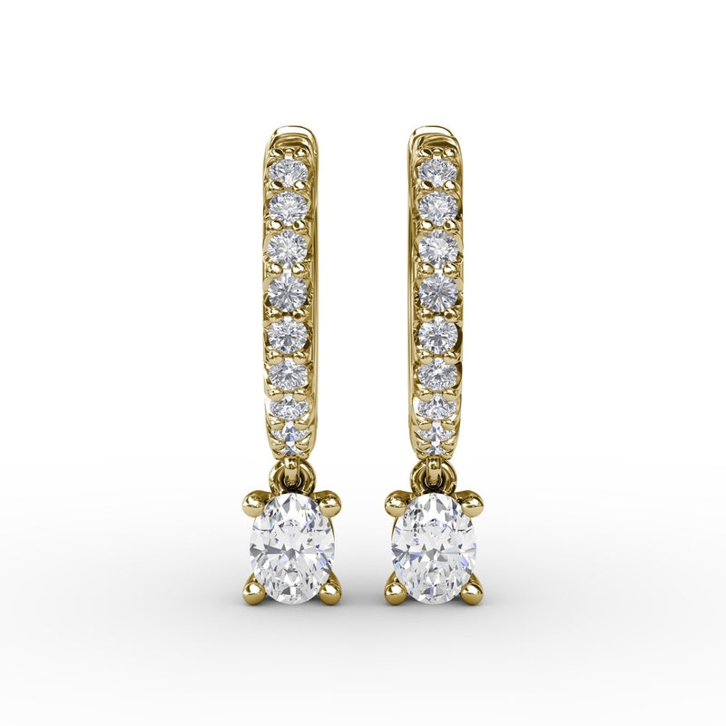 Fana Oval Diamond Drop Earrings