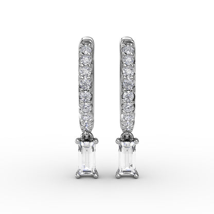 Fana Emerald Cut Diamond Drop Earrings