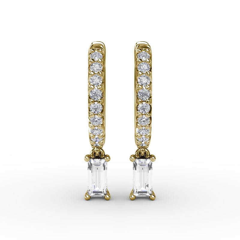 Fana Emerald Cut Diamond Drop Earrings