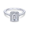 Gabriel & Co. 14k White Gold Contemporary Halo Diamond Engagement Ring