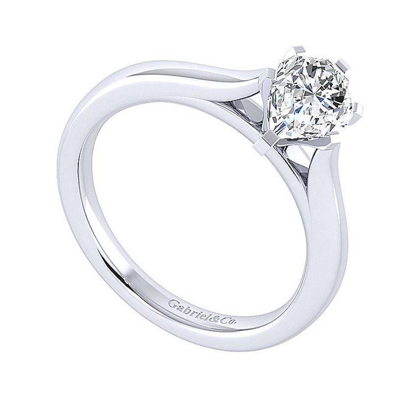 Gabriel & Co 14K White Gold Michelle Solitaire Diamond Engagement Ring