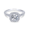 Gabriel & Co. 14k White Gold Contemporary Halo Engagement Ring