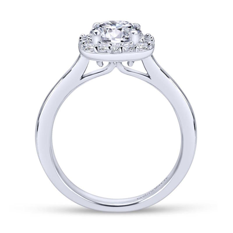 Gabriel & Co. 14k White Gold Contemporary Halo Engagement Ring