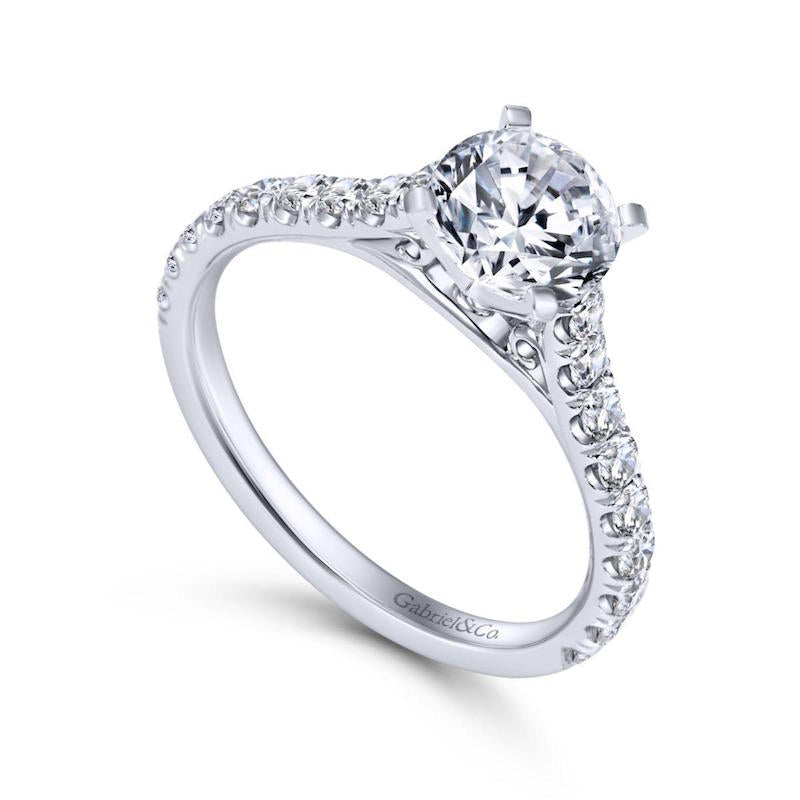 Gabriel & Co. 14k White Gold Contemporary Straight Engagement Ring