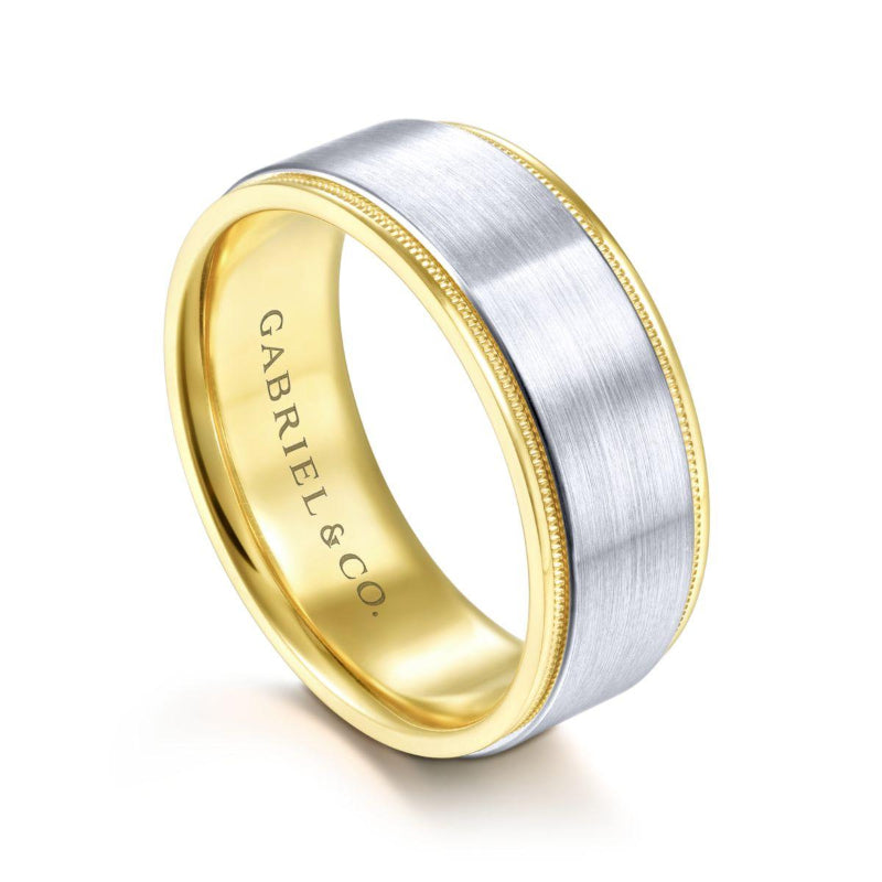 Gabriel & Co. 14k Two Tone Gold Exclusive Men's Wedding Band