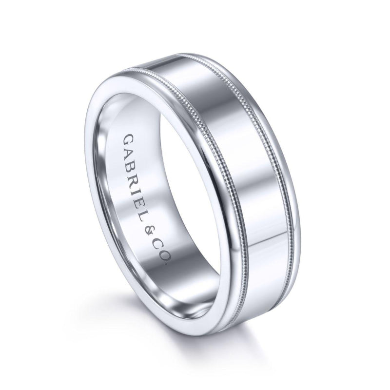 Gabriel & Co. 14k White Gold Exclusive Men's Wedding Band