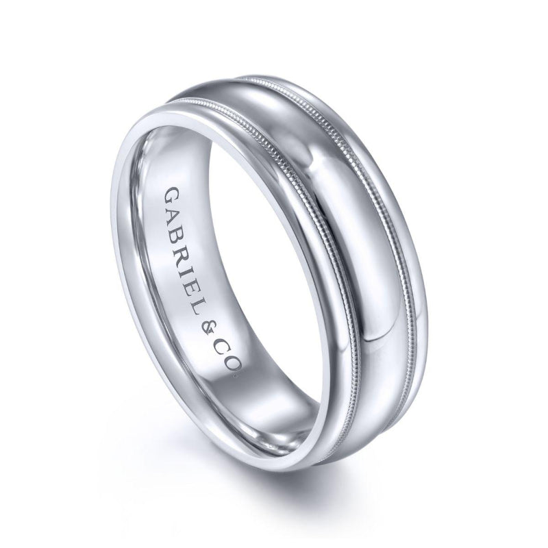 Gabriel & Co. 14k White Gold Exclusive Men's Wedding Band